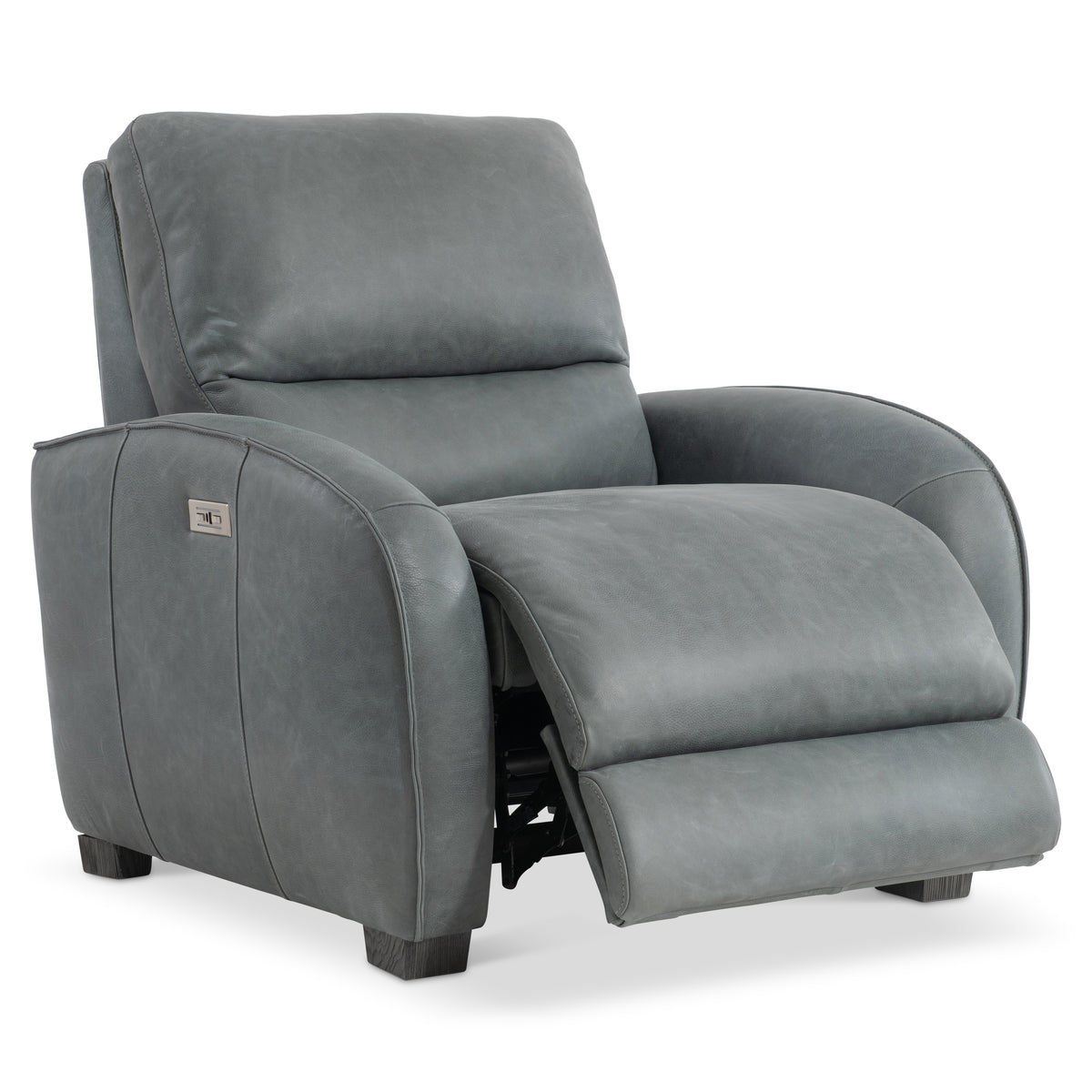 Bernhardt | Kyra Leather Recliner Power Motion Chair - Dark Grey | 492RLO