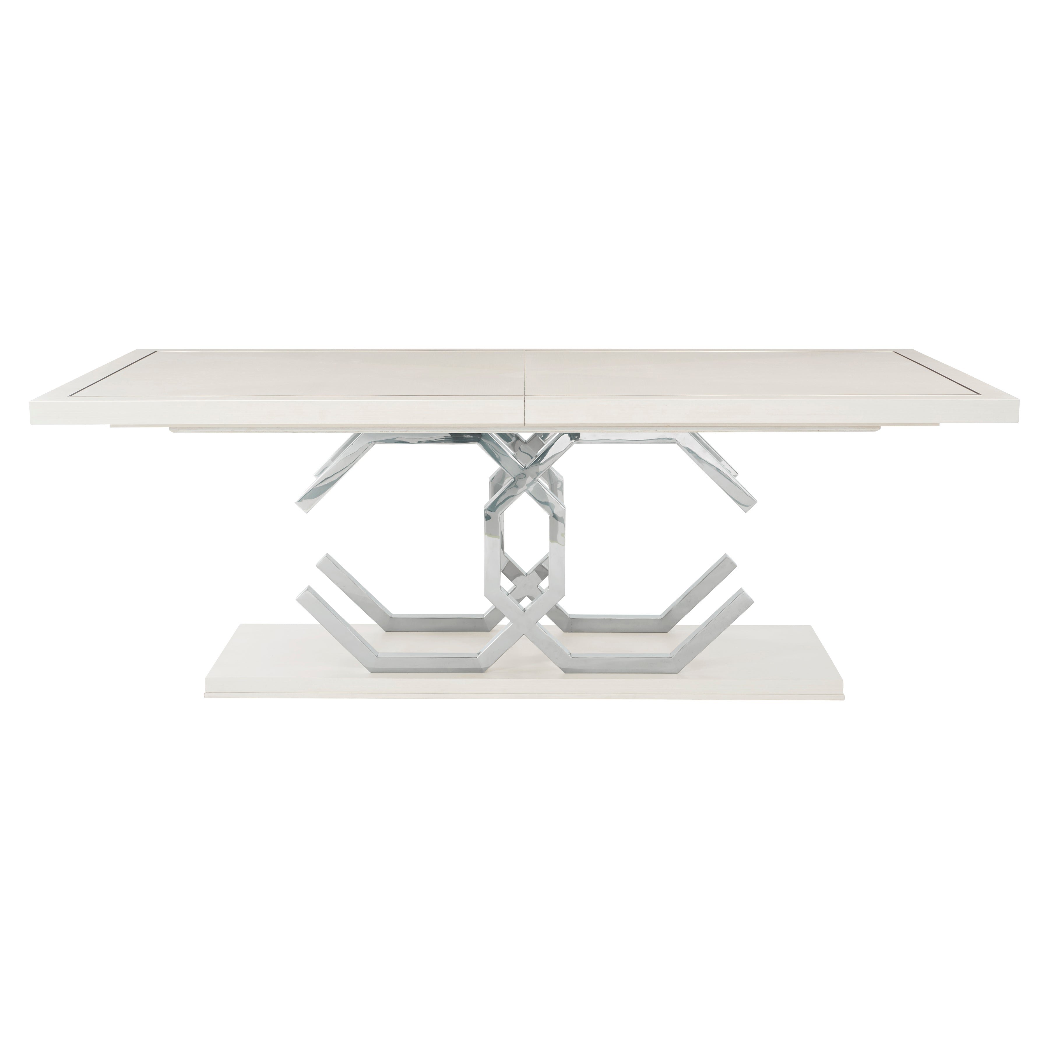 Bernhardt | Bernhardt Silhouette Rectangular Dining Table - Eggshell,Polished Stainless Steel | K1581