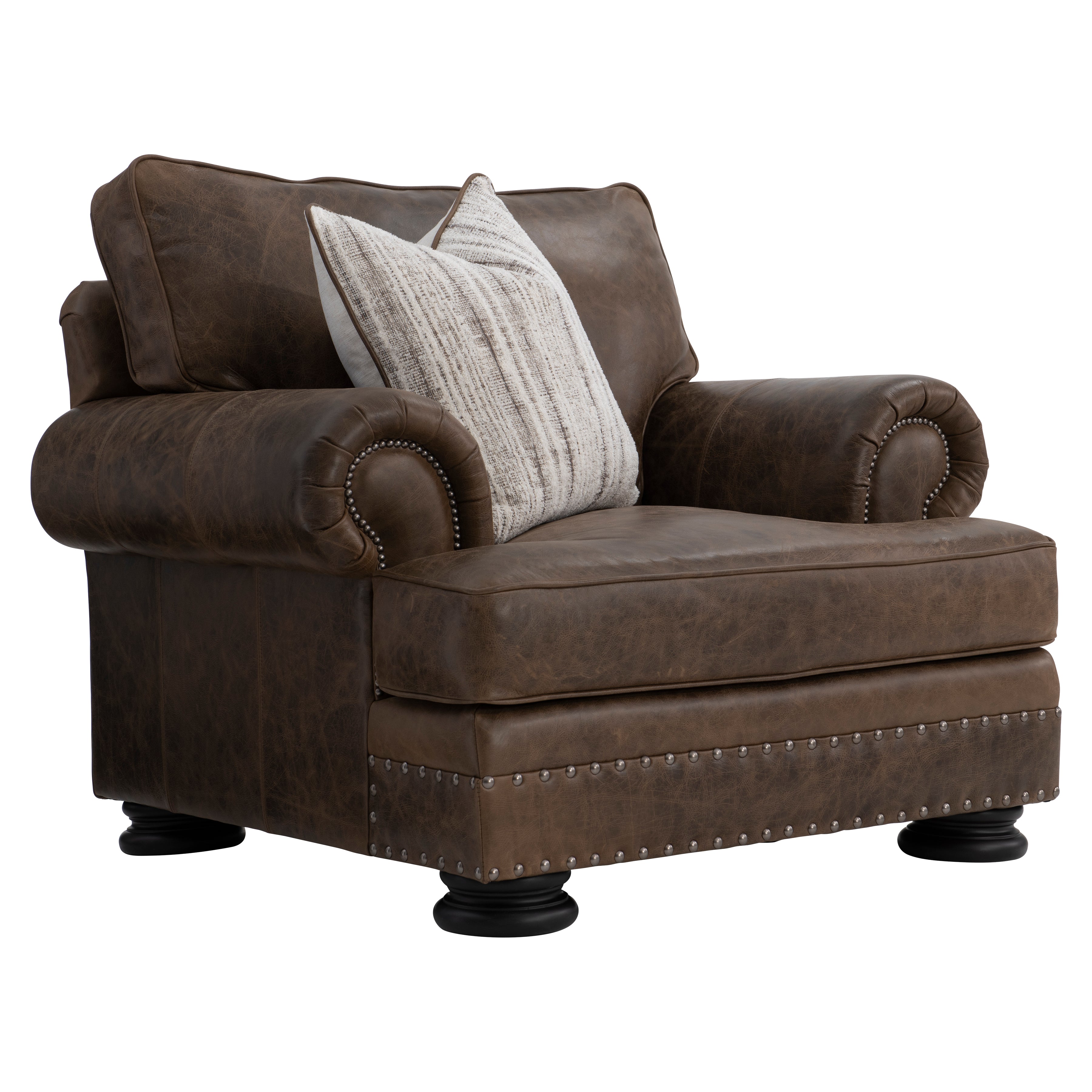 Bernhardt Living | Bernhardt Foster Mocha Leather Chair - Mocha | 5372LMO
