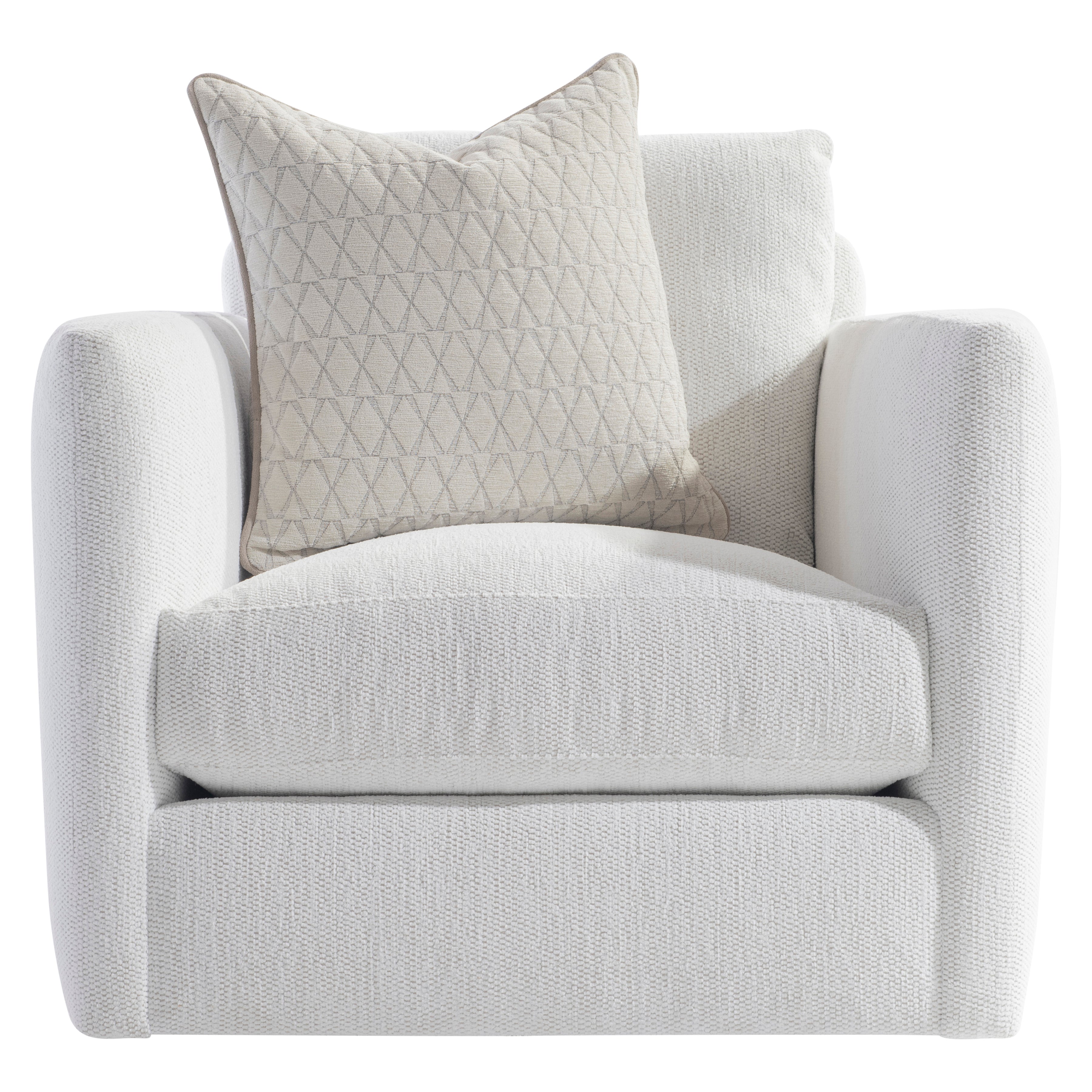 Bernhardt Living | Bernhardt Rory Fabric Swivel Chair - White/Cream | P7852SA