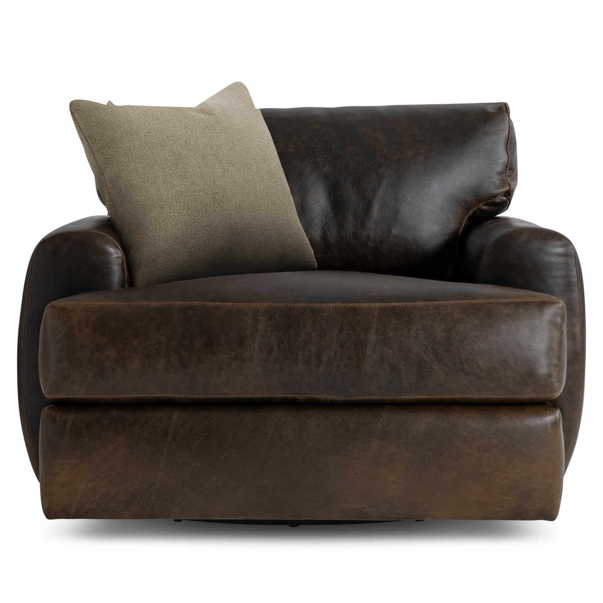 Bernhardt | Cameron Leather Swivel Chair - Brown | 1902SLO