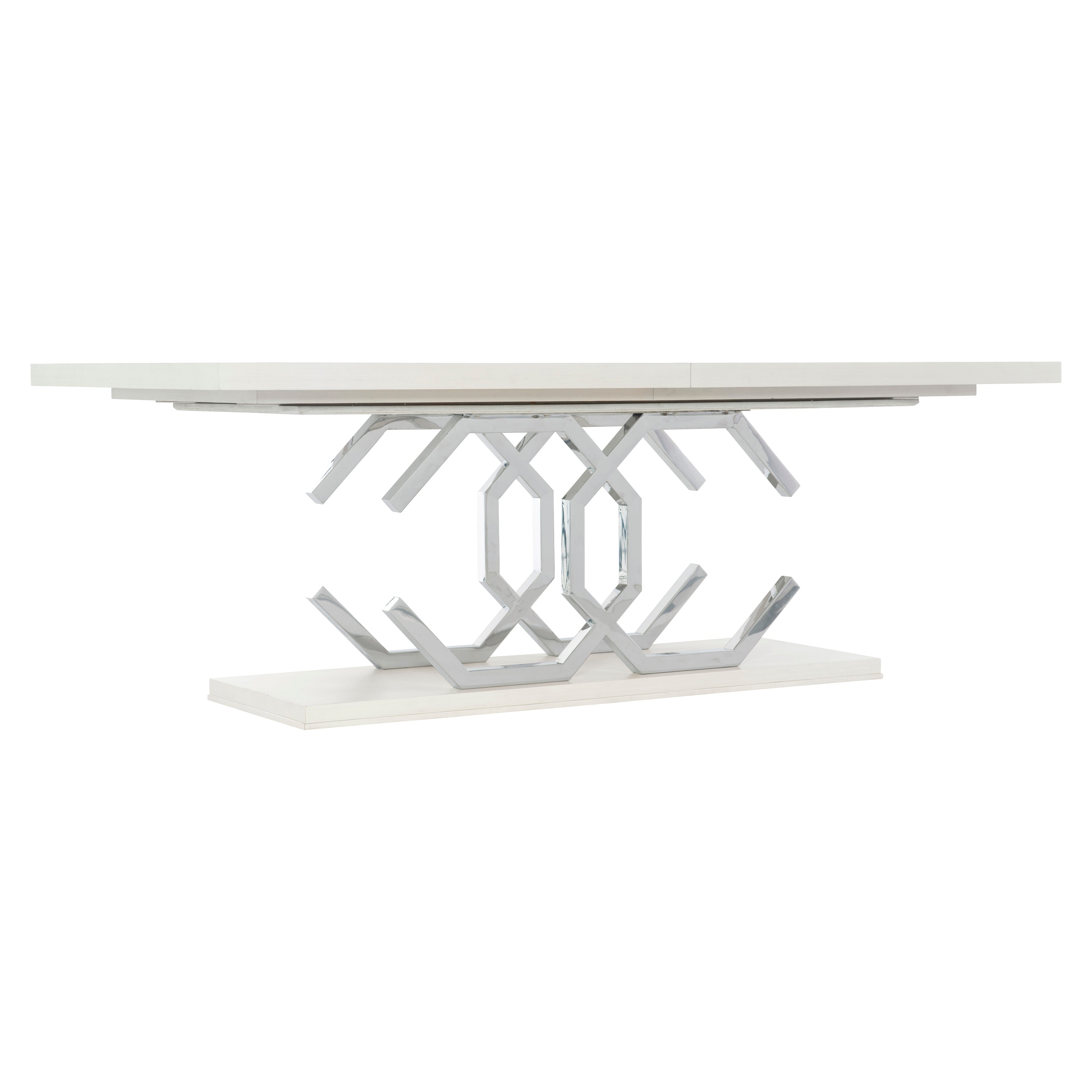 Bernhardt | Bernhardt Silhouette Rectangular Dining Table - Eggshell,Polished Stainless Steel | K1581