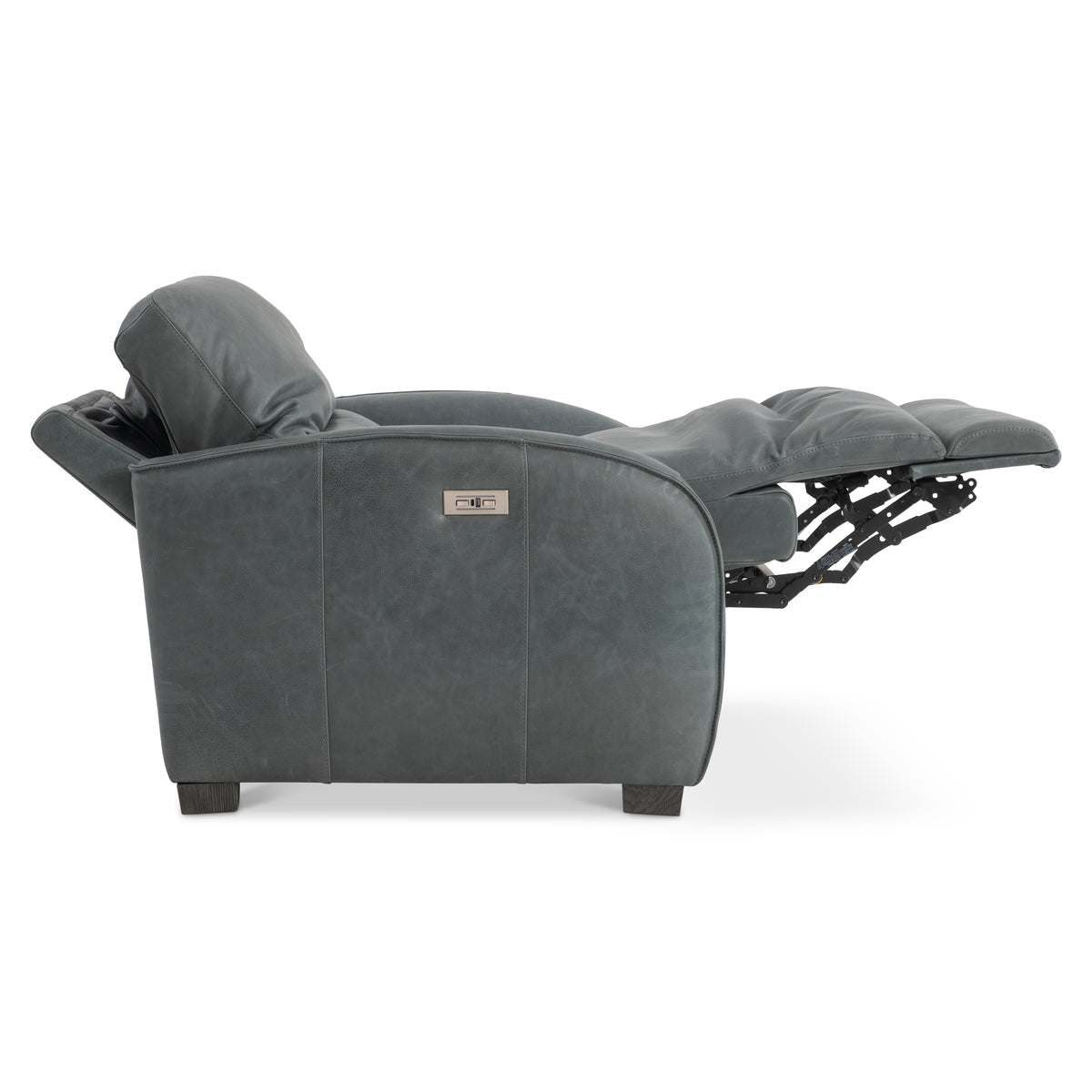Bernhardt | Kyra Leather Recliner Power Motion Chair - Dark Grey | 492RLO