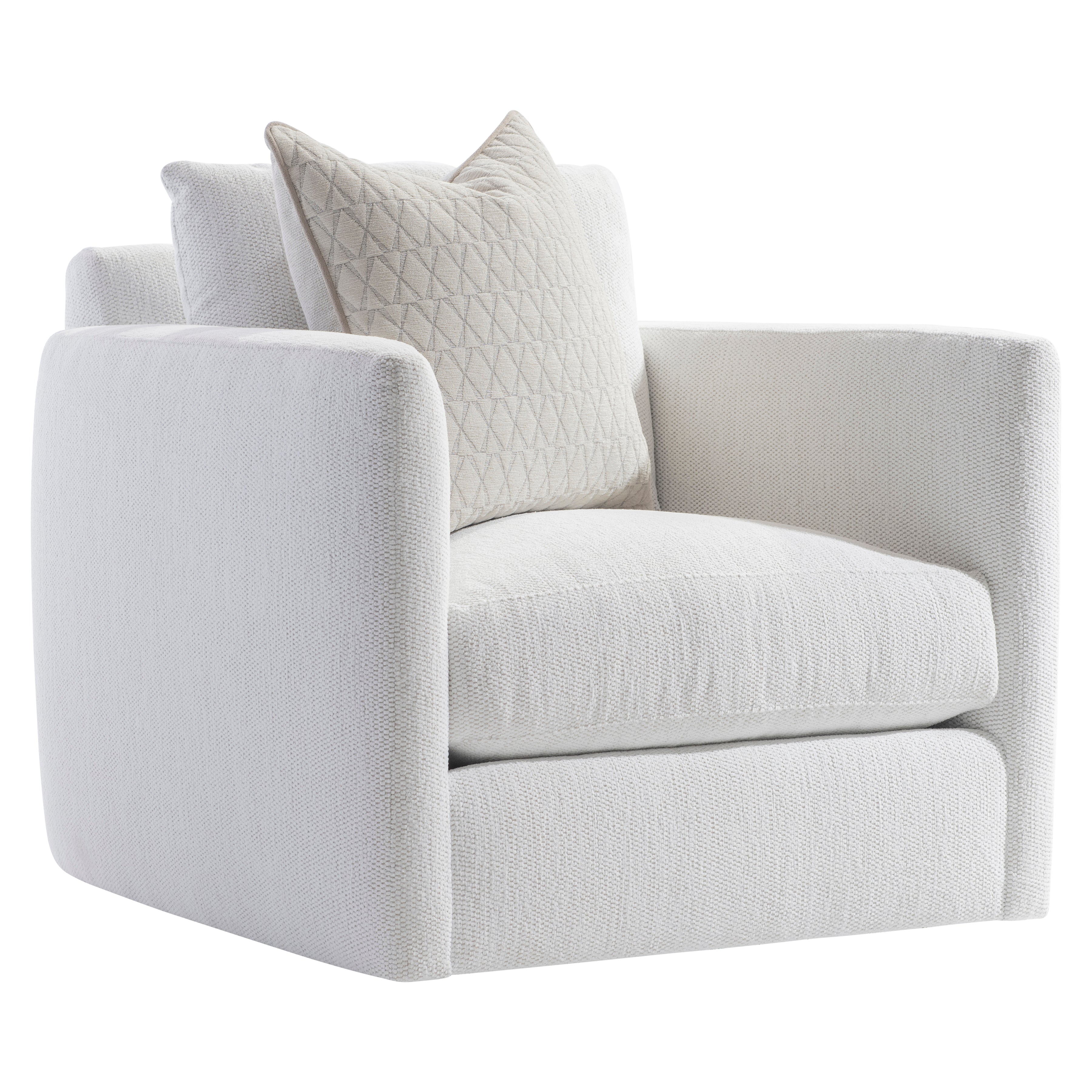 Bernhardt Living | Bernhardt Rory Fabric Swivel Chair - White/Cream | P7852SA