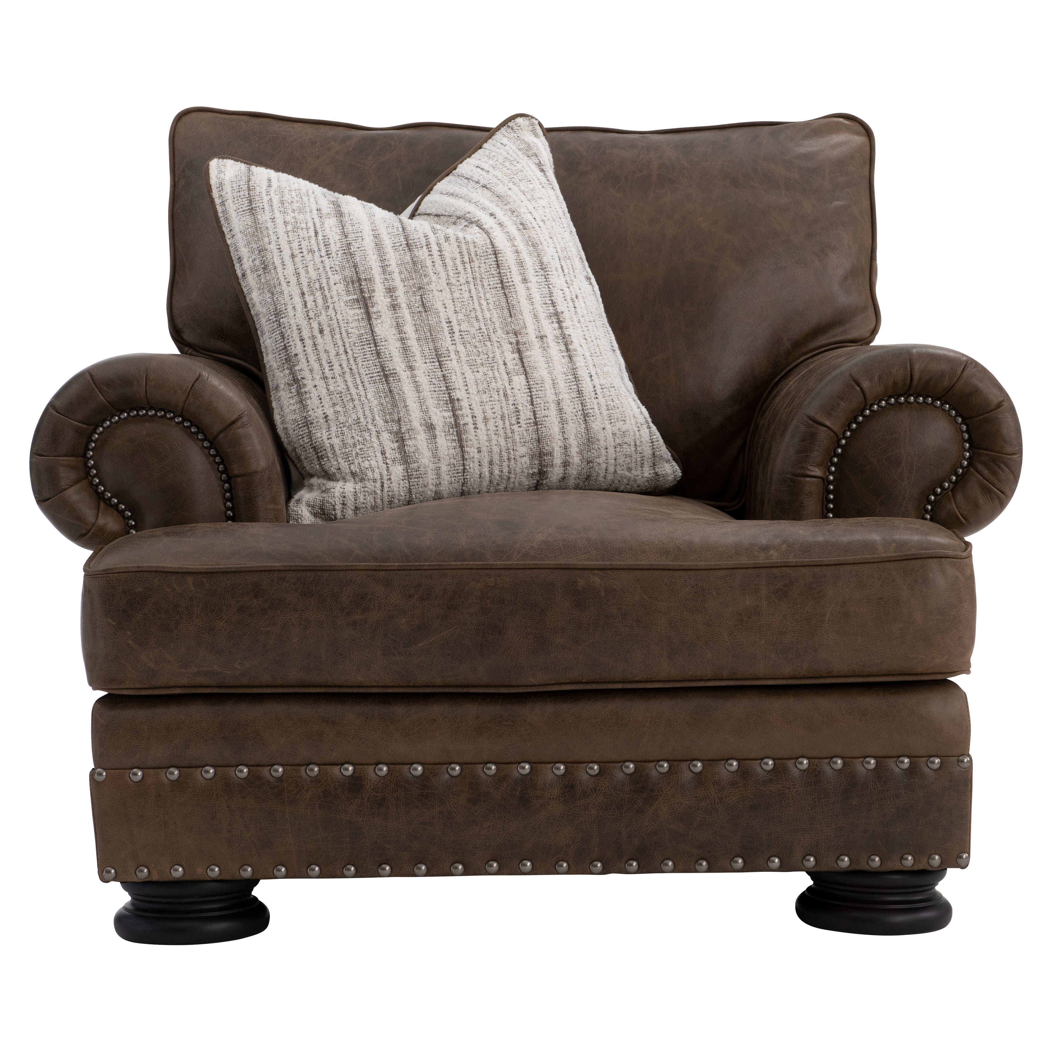 Bernhardt Living | Bernhardt Foster Mocha Leather Chair - Mocha | 5372LMO