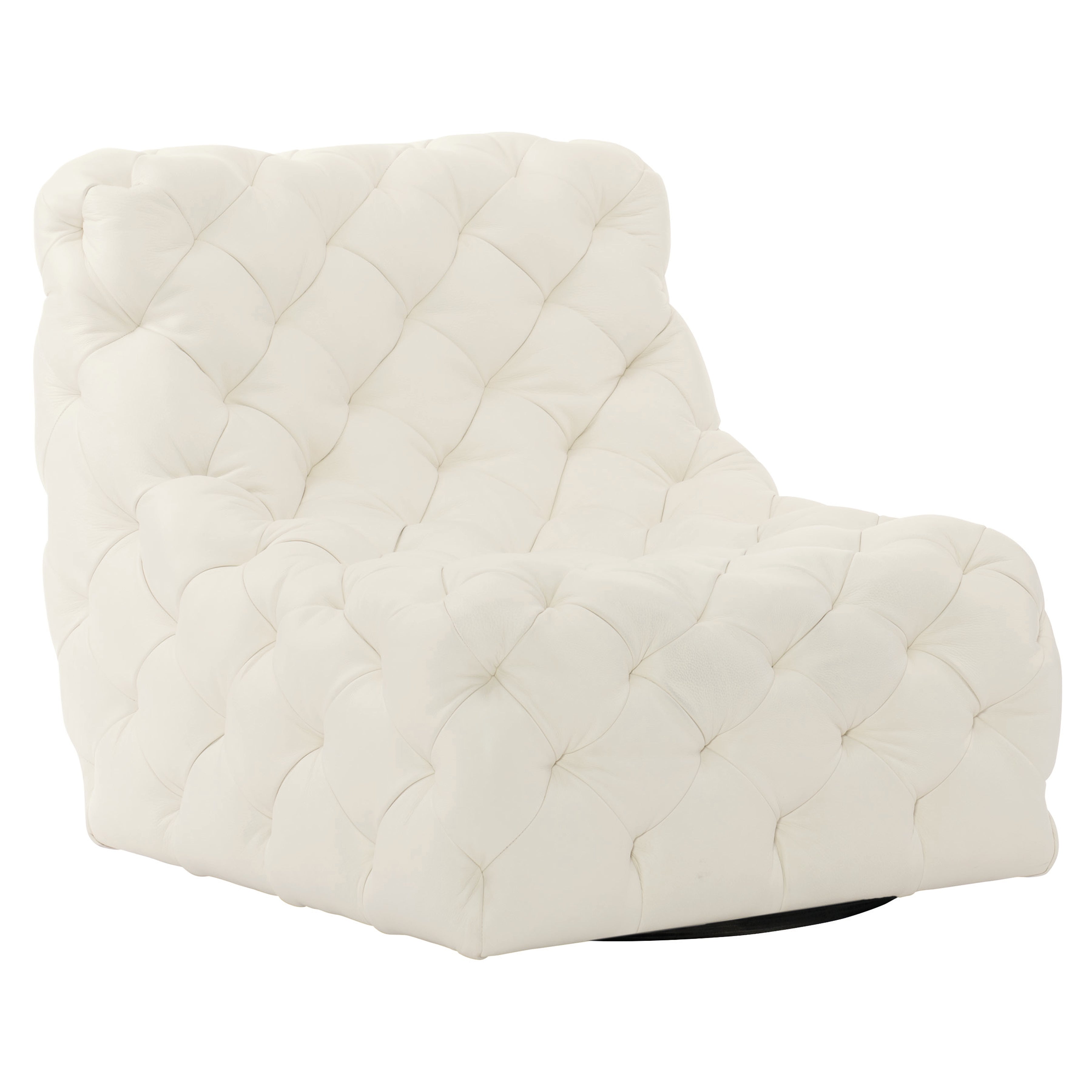 Bernhardt Living | Bernhardt Rigby Leather Swivel Chair - White/Cream | 360SLCO