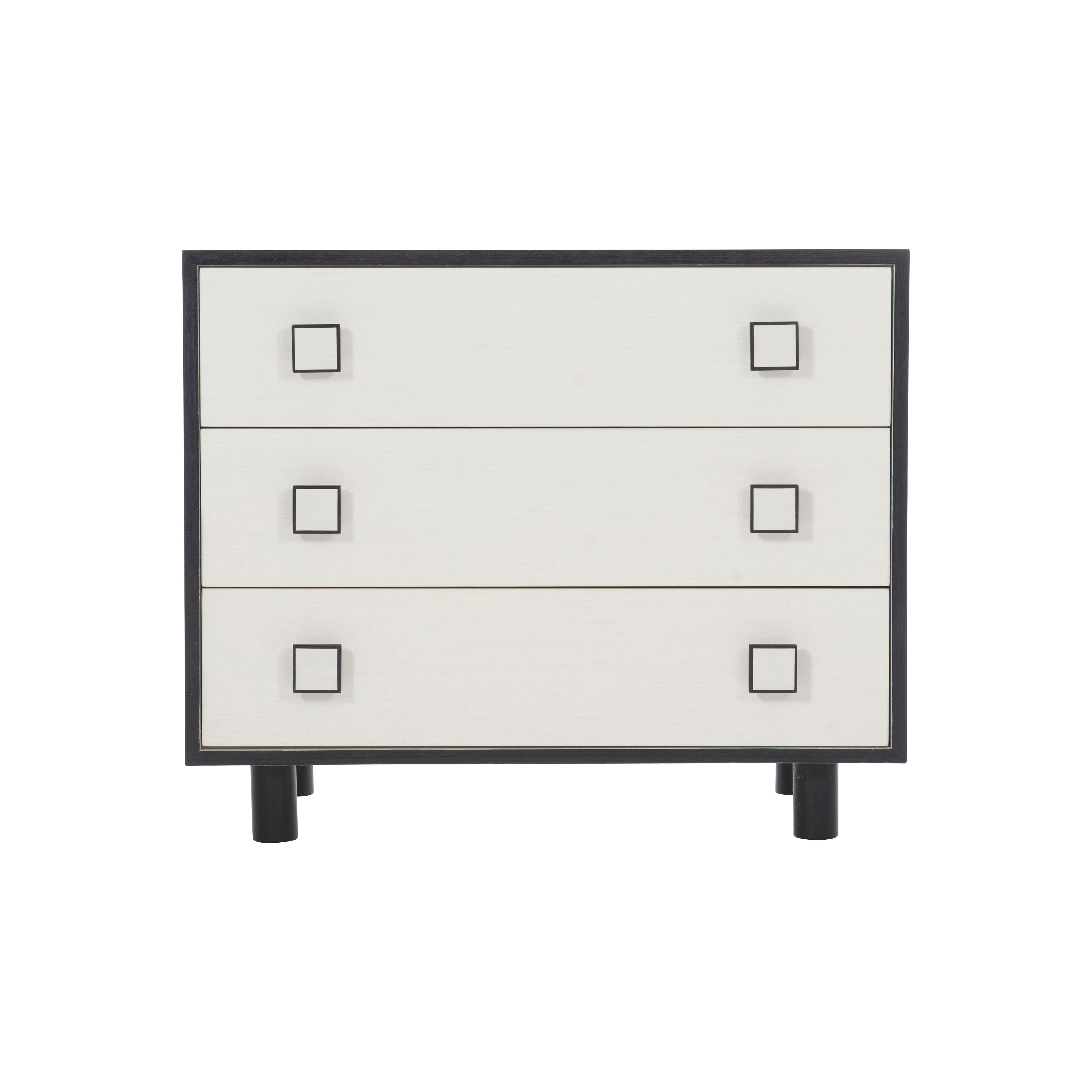 Bernhardt | Bernhardt Silhouette 3-Drawer Nightstand - Eggshell; Onyx | 307230