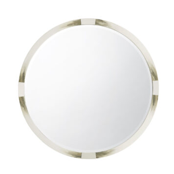 Theodore Alexander Cutting Edge Mirror (Round, Longhorn White)