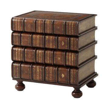 Theodore Alexander Hand Carved and Gilt Faux Book Nightstand