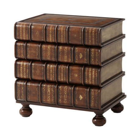Theodore Alexander Hand Carved and Gilt Faux Book Nightstand
