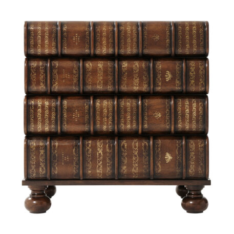 Theodore Alexander Hand Carved and Gilt Faux Book Nightstand - Image 2