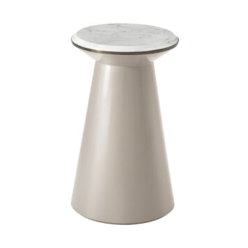 Theodore Alexander Contour Side Table (Pure Pearl, Small)