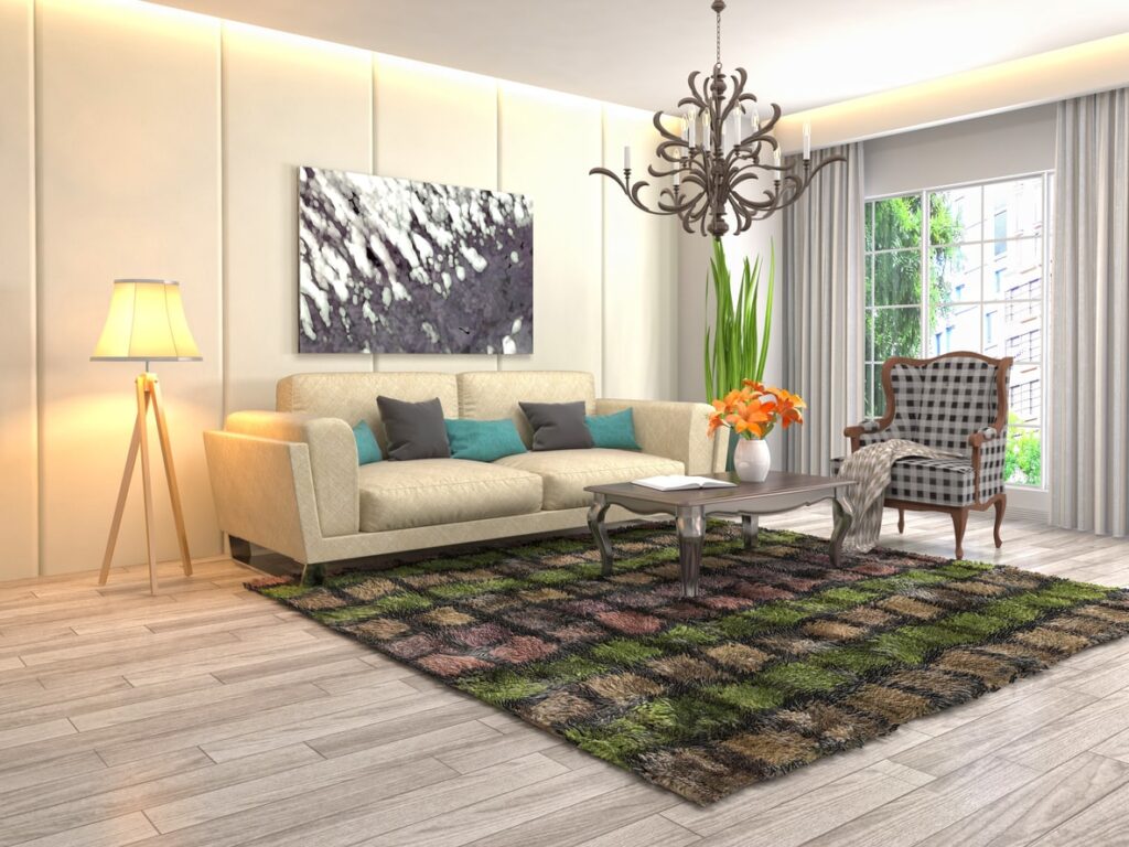 Living room rugs get a lot of traffic. Be sure to select one that is easy to clean.